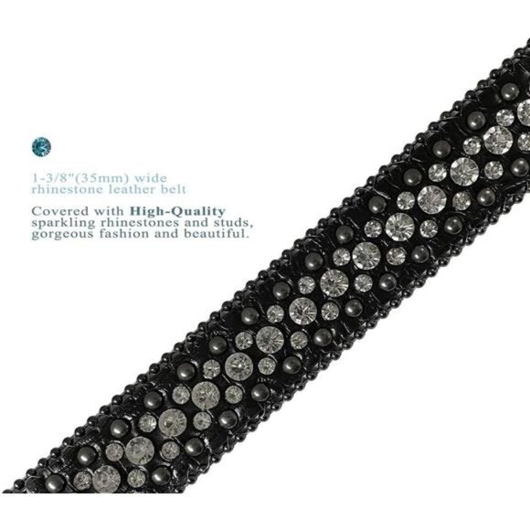 35158 50158 Women's Belts Rhinestone Belt Fashion Western Cowgirl Bling Studded - Picture 11 of 14